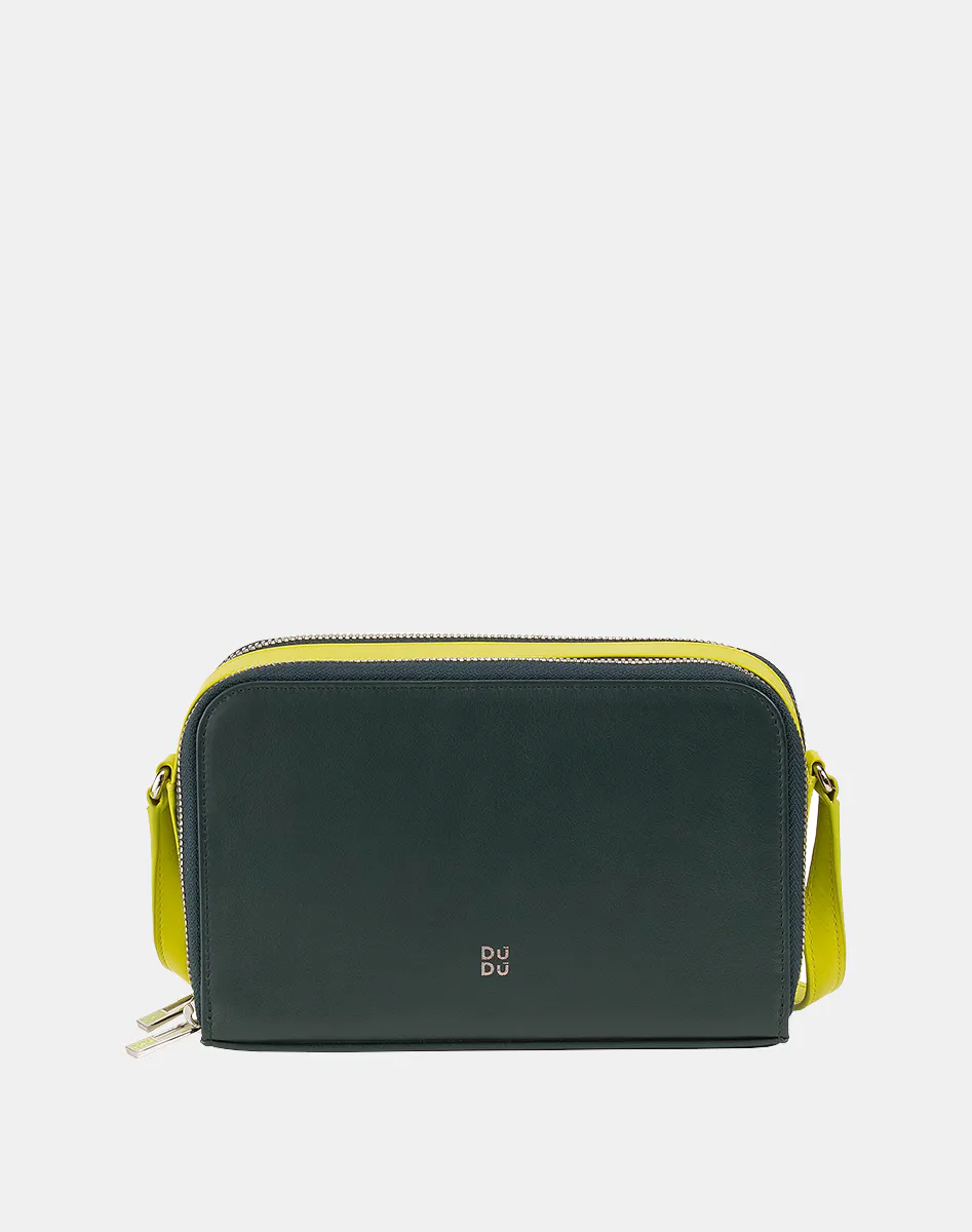 

Женская кожаная сумка через плечо на двойной молнии Dudu, зеленый