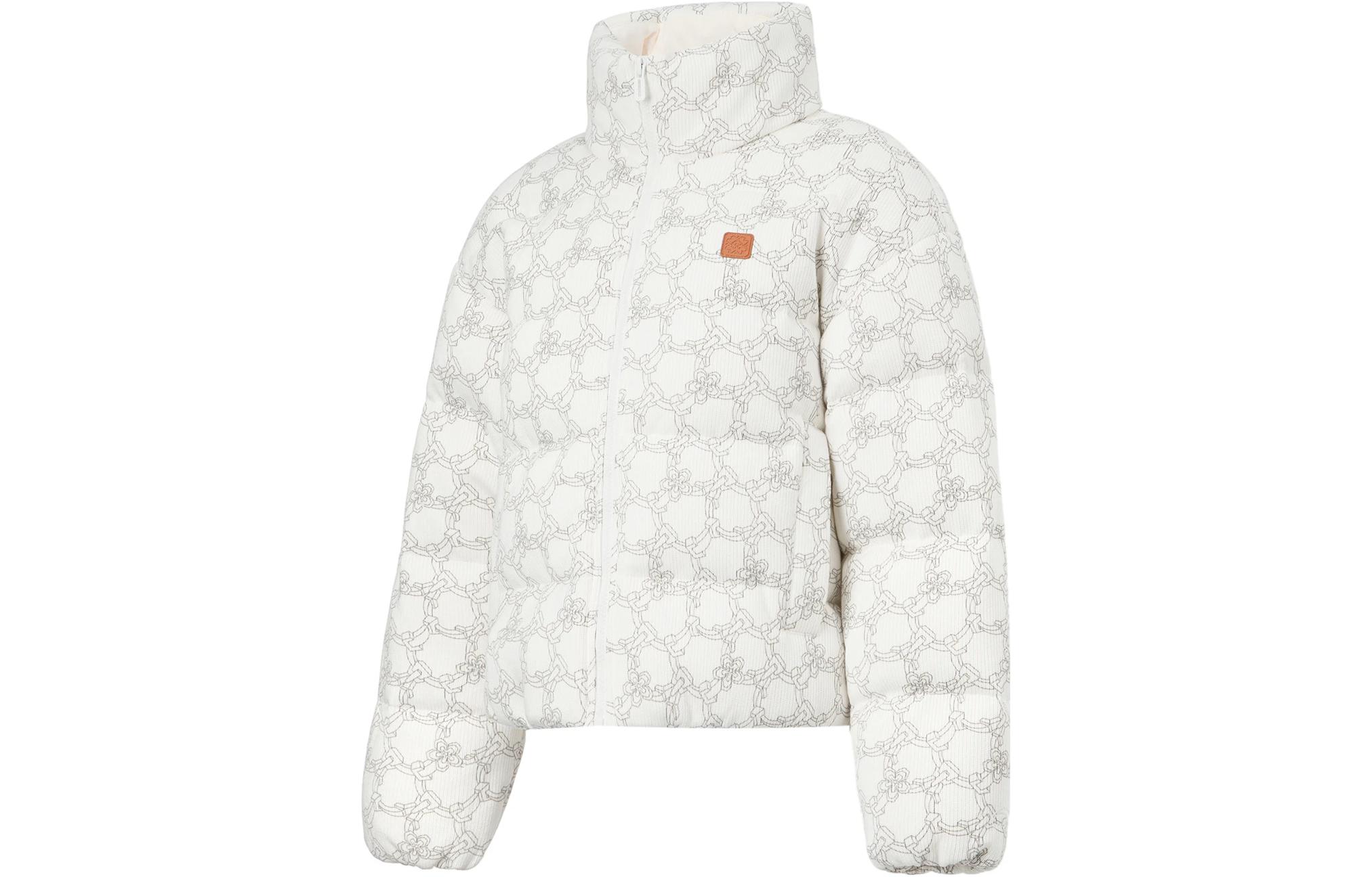 

LINING Спортивная куртка пуховик женская айвори с принтом, Ivory All over Print