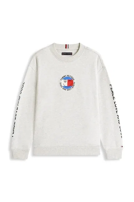 Худи детское с флагом Tommy Hilfiger, серый — фото 2