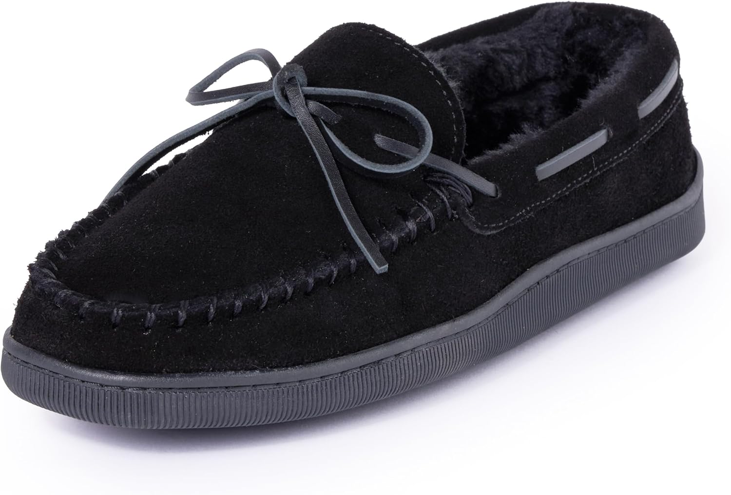 

Мужские тапочки Minnetonka с плюшевой подкладкой и жесткой подошвой, черный