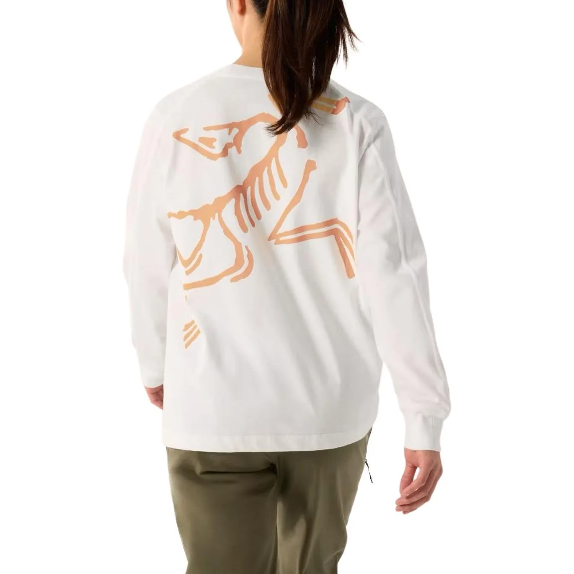 Топ с длинным рукавом и принтом птицы Kragg Arcteryx, Ivory White/Glaze Blue/White Light/Lumina