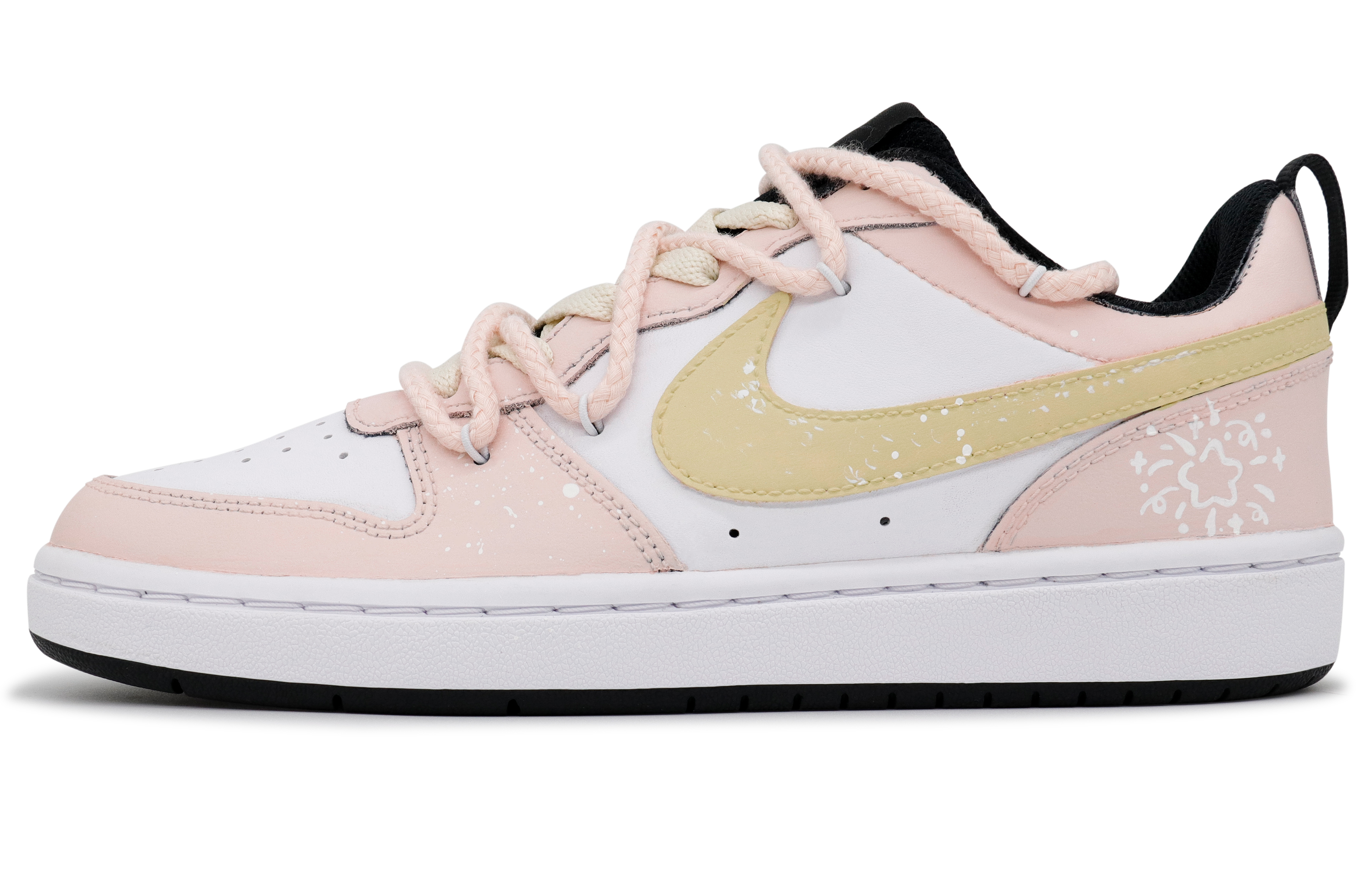 

Кроссовки Nike Court Borough Skateboarding Shoes Women's Low-top Pink/Yellow, цвет Happy Elf