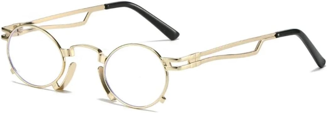 

Ретро-солнцезащитные очки овальной формы для женщин и мужчин, с нестандартной металлической оправой, в стиле панк, с защитой от УФ-излучения UV400 UATXTAU, Golden Clear