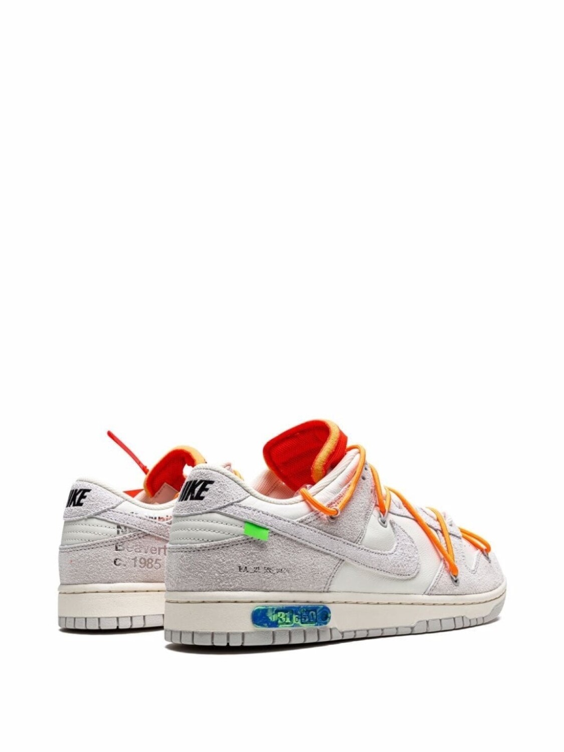 Кроссовки Dunk Low Lot 31 из коллаборации с Off-White Nike X Off-White, бежевый — фото 3