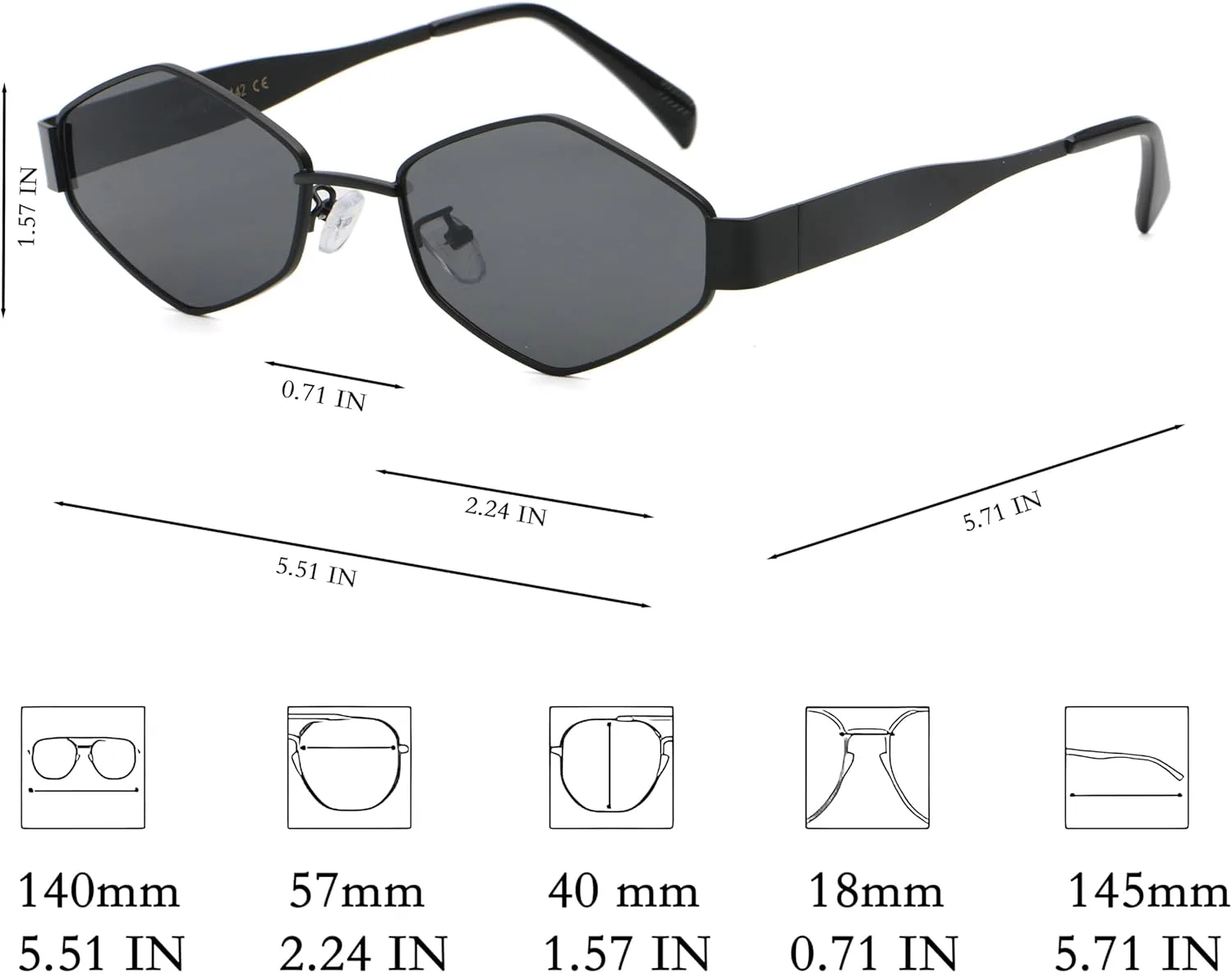 

Металлические поляризованные ретро-солнцезащитные очки неправильной формы для женщин и мужчин, 2025 год, новые, модные, винтажные, UV400 LOOKALEIDOSCOPE, Silver&black