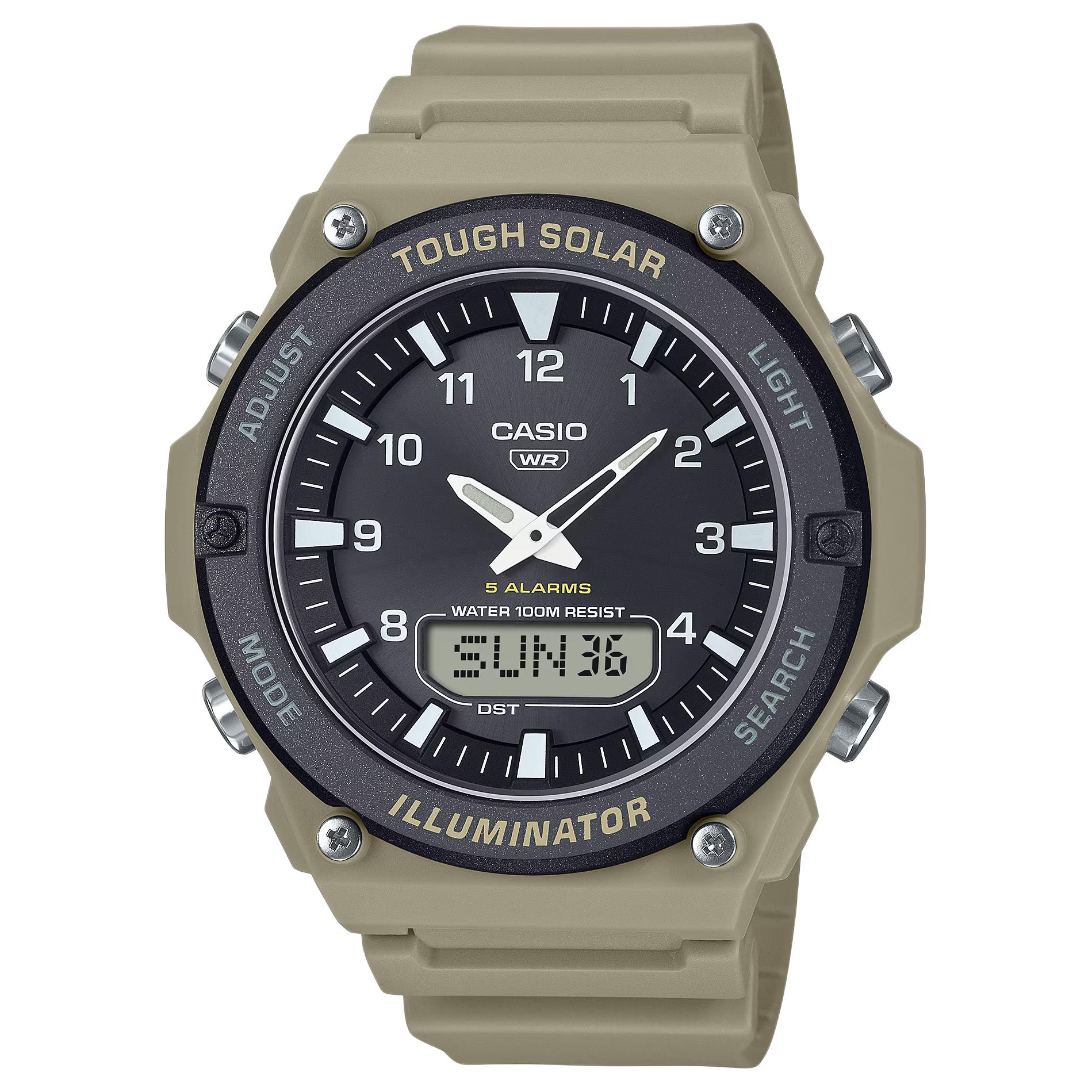 

CASIO Часы G SHOCK Solar Quartz Movement Resin Strap Watch Men's Watch Black Dial, Black Dial