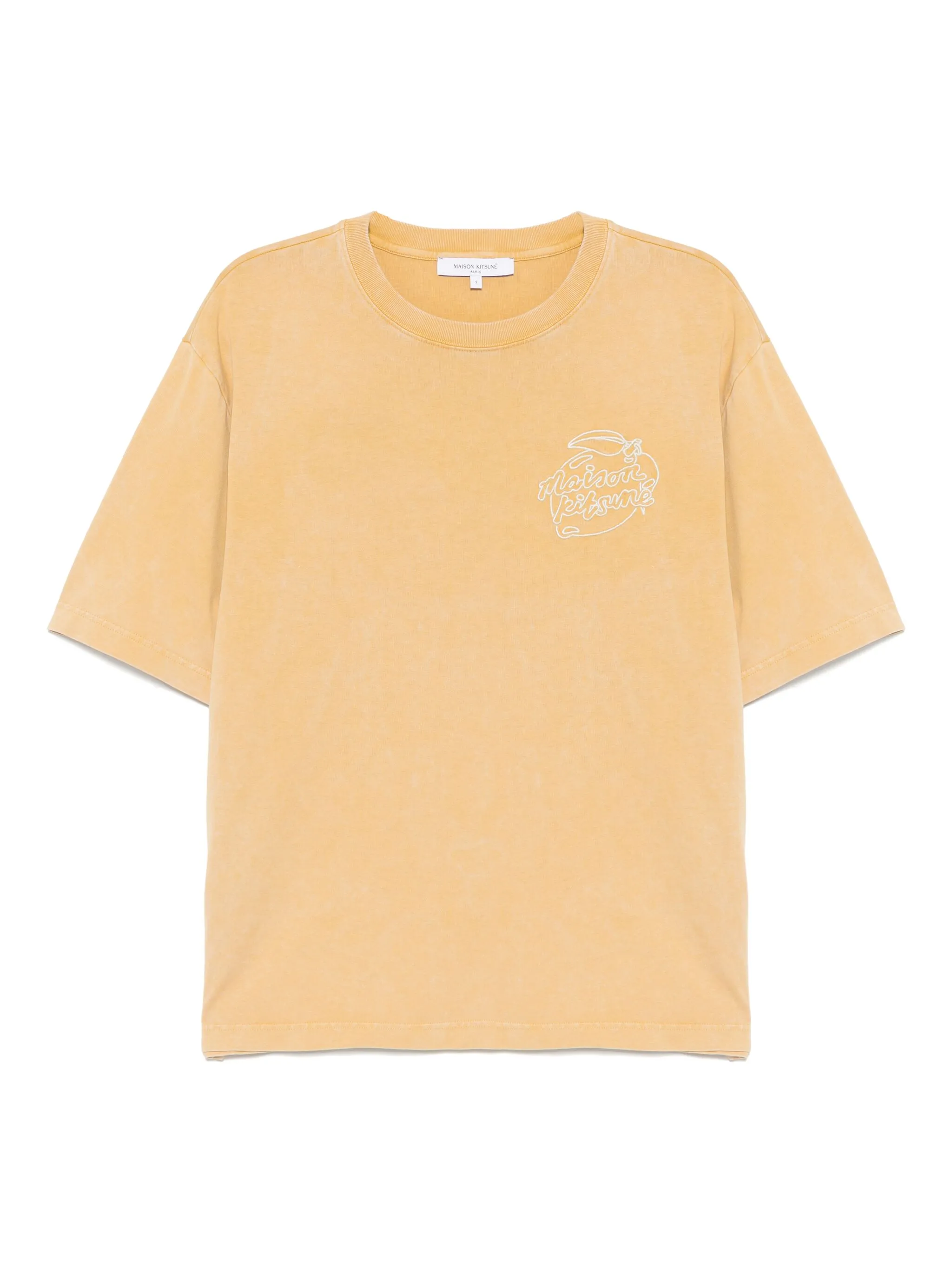

Футболка с вышивкой Maison Kitsuné, желтый