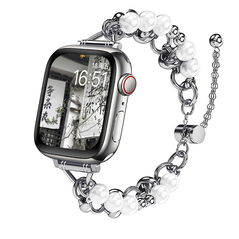 

IBOANN Часы Strap Apple Compatibility Metal, Silver