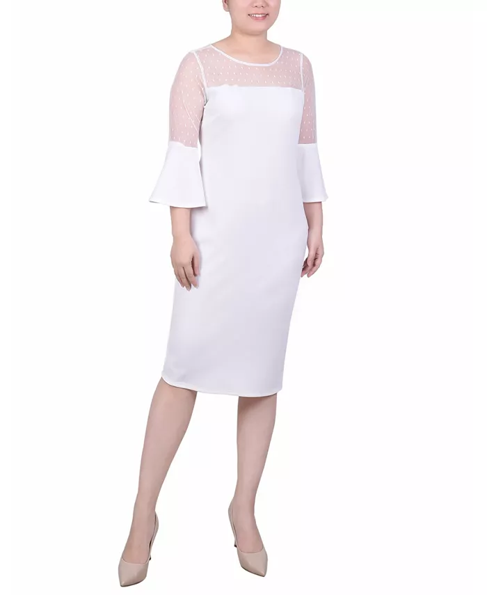 

Платье-труба Petite Illusion Neck NY Collection, слоновая кость/кремовый