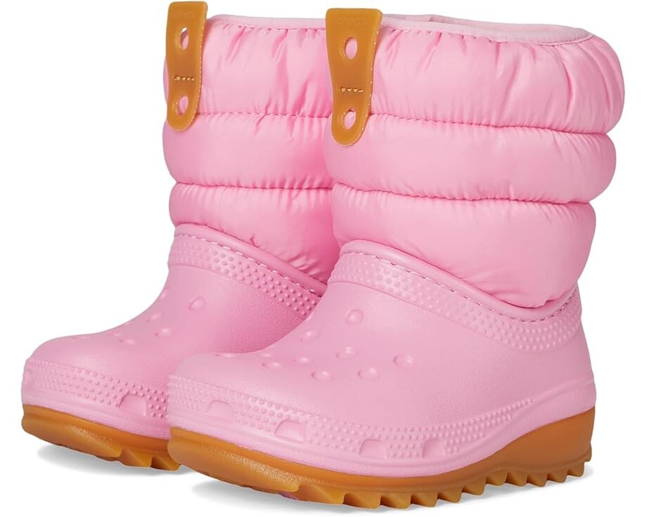 

Ботинки Crocs Kids Classic Neo Puff Boot, цвет Pink Tweed/Gum