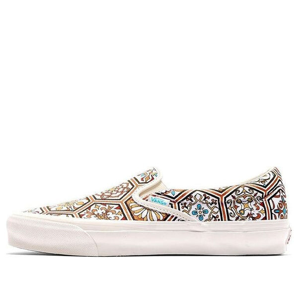 

Кроссовки kith x classic slip-on 'brown moroccan pattern' Vans, белый