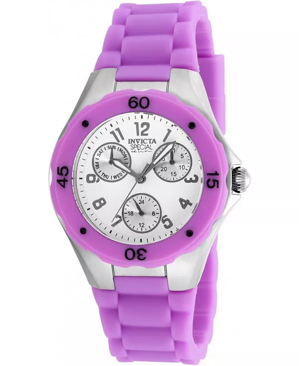 

Женские кварцевые часы-хронограф Angel 18790 с белым циферблатом Invicta, purple