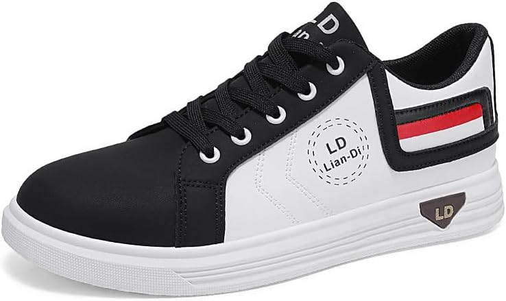 

Мужские повседневные кроссовки на шнуровке больших размеров - низкий дизайн, изготовлены из дышащей ткани, подходят для повседневной носки Hoalox, белый/черный