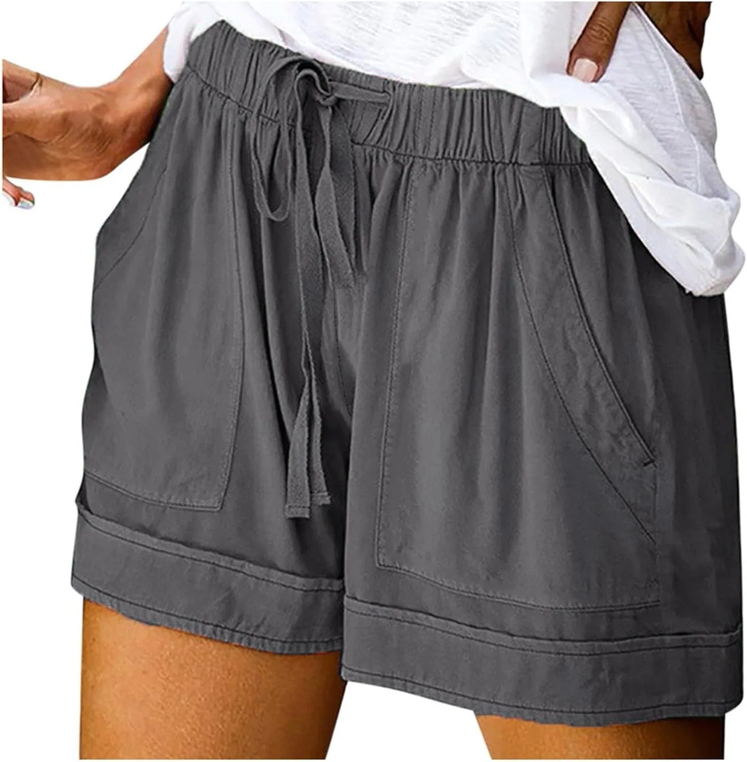 Шорты женские с высокой талией, Generic, A03-dark Gray