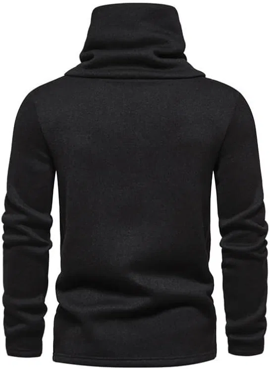 Мужской водолазка свитер вязаный пуловер slim fit американский однотонный дышащий базовый слой Generic, серый — фото 2