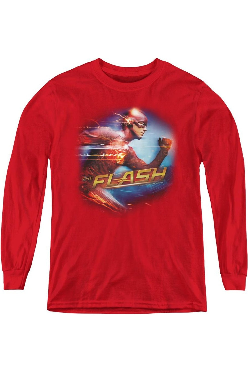 

Футболка с длинным рукавом The Flash Fastest Man для детей Gildan, красный