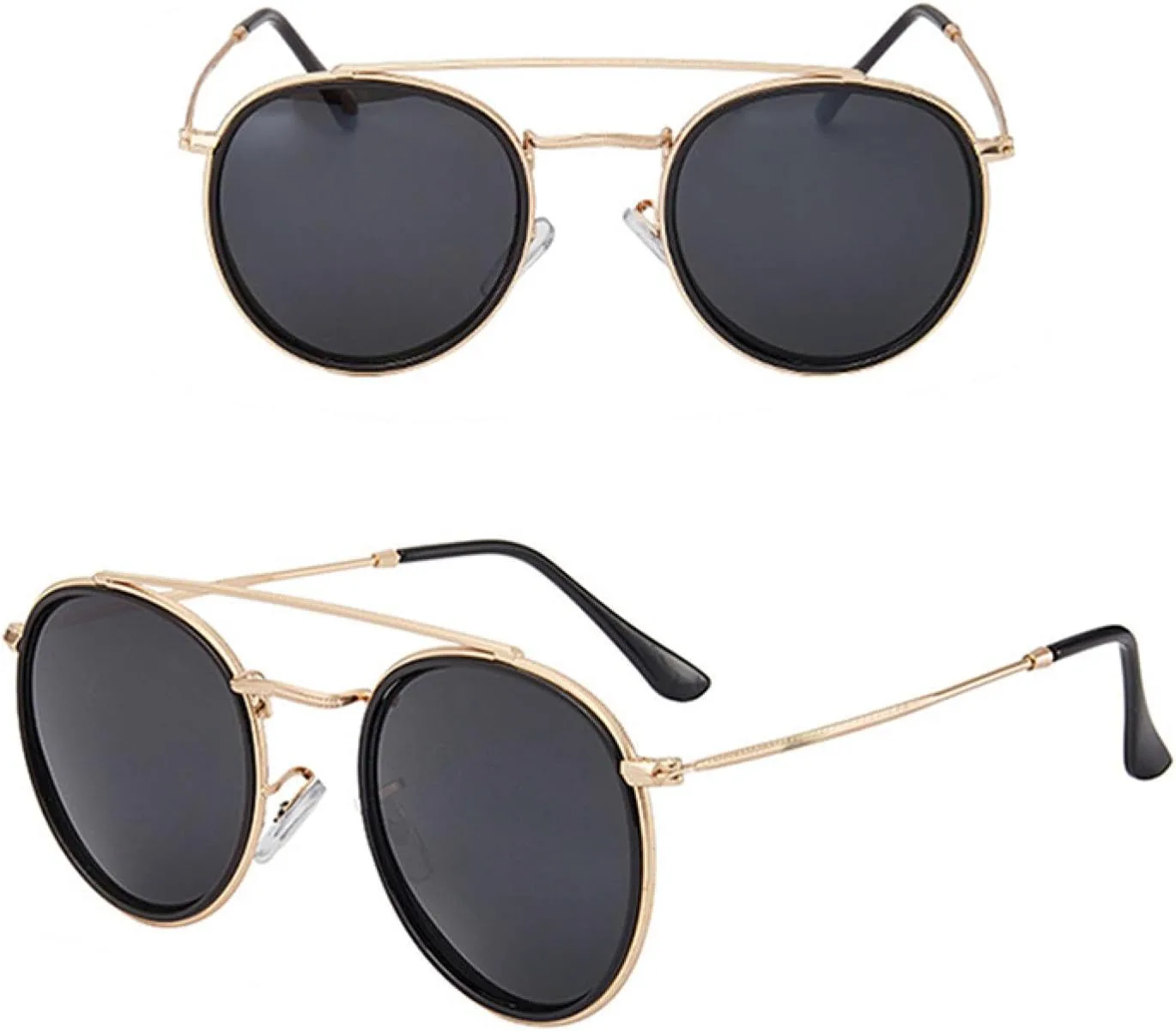 

Ретро металлические солнцезащитные очки для мужчин и женщин, очки в металлической оправе, модные очки с защитой от УФ-излучения UV400 SZVVBKK, Gold Green