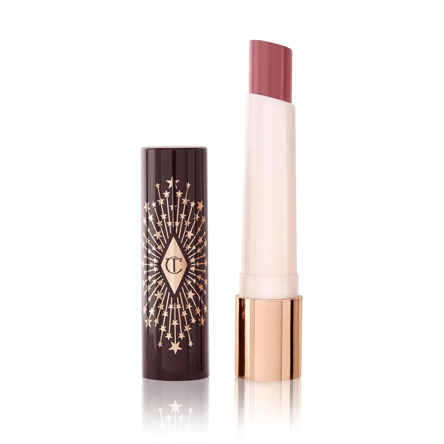 Бальзам для губ Charlotte Tilbury Hyaluronic Happikiss - увлажняющий бальзам с высоким блеском и сочным, влажным цветом - делает губы более полными, пухлыми и напитанными - Pillow Talk, Pillow Talk - nude pink