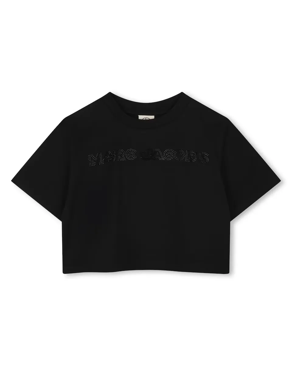 

Детка девочка хлопковая футболка с коротким рукавом Marc Jacobs, чёрный