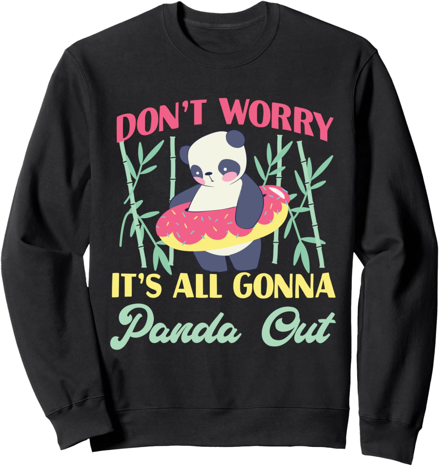 

Толстовка «Панда: Не волнуйся, все закончится, как панда» Cute Asian Panda Bear Designs For Kids, черный