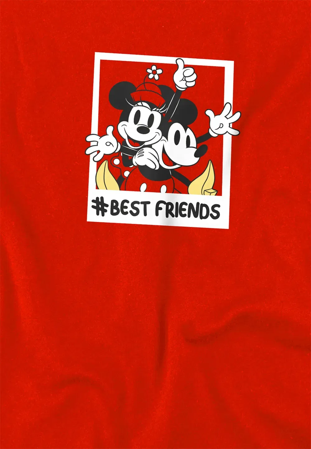 Детский худи с принтом Mickey Mouse & Minnie, Disney, красный — фото 2
