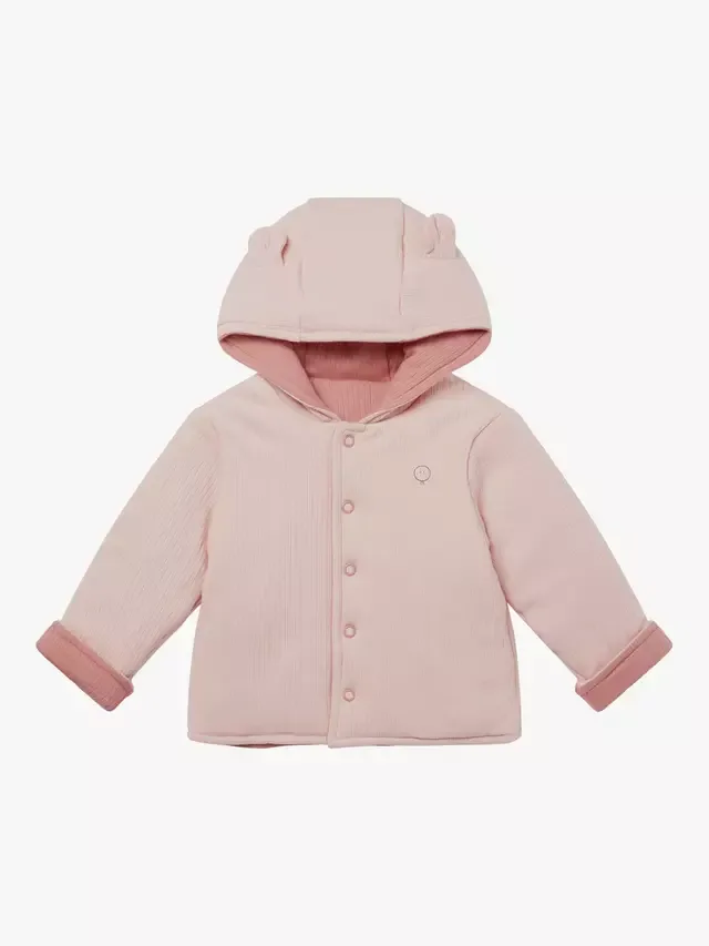 Двусторонняя ребристая куртка Baby, розового цвета MORI — фото 2