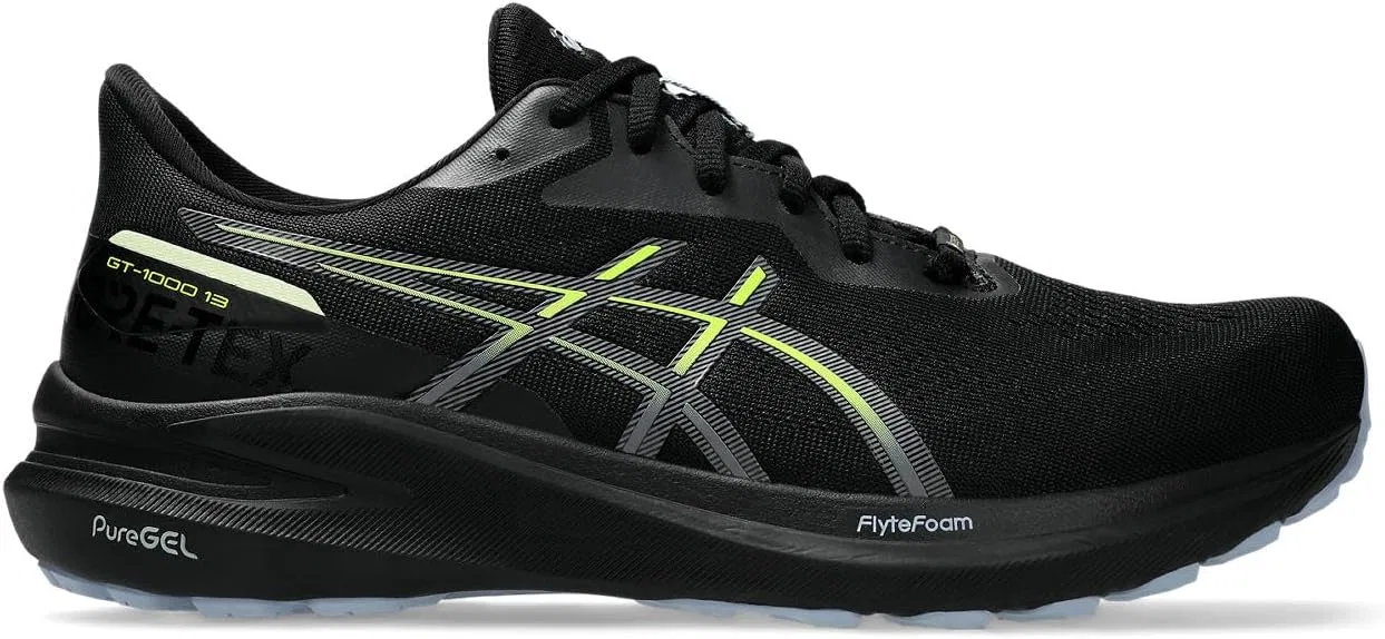 Женские беговые кроссовки ASICS GT-1000 13 GTX, Black Safety Yellow — фото 3