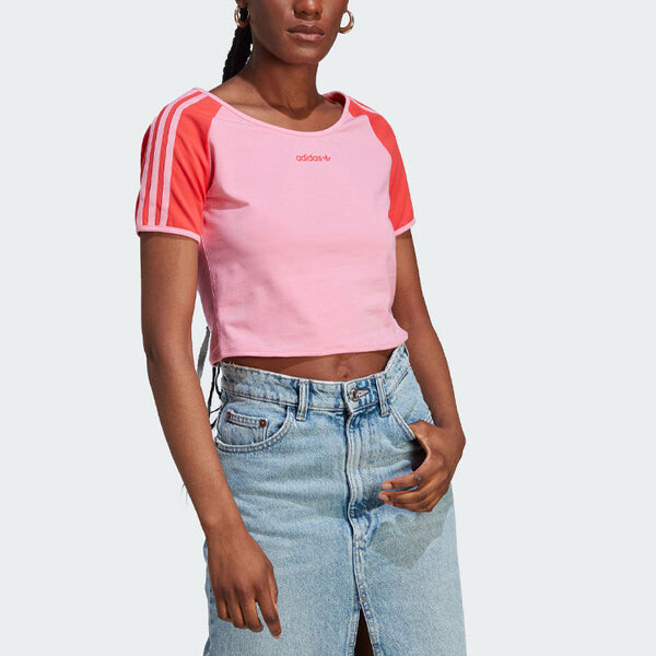 Футболка (WMNS) Adidas originals Island Club Short T-Shirt 'Pink', розовый — фото 2