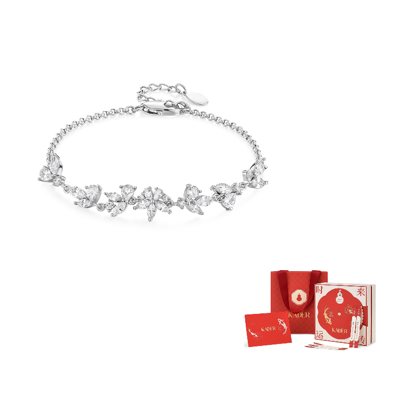 

KADER Серебряный браслет S925 для женщин серебристо-белый, эксклюзивная подарочная упаковка Goddess Exclusive Festival Box