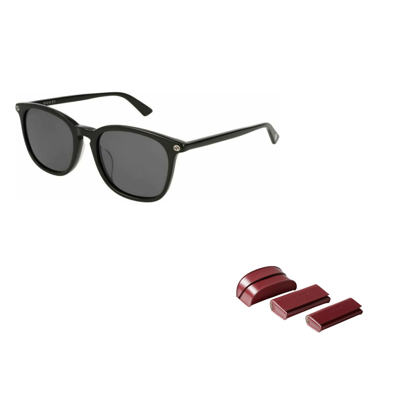 

Солнцезащитные очки Round Frame GUCCI, черный frame серый