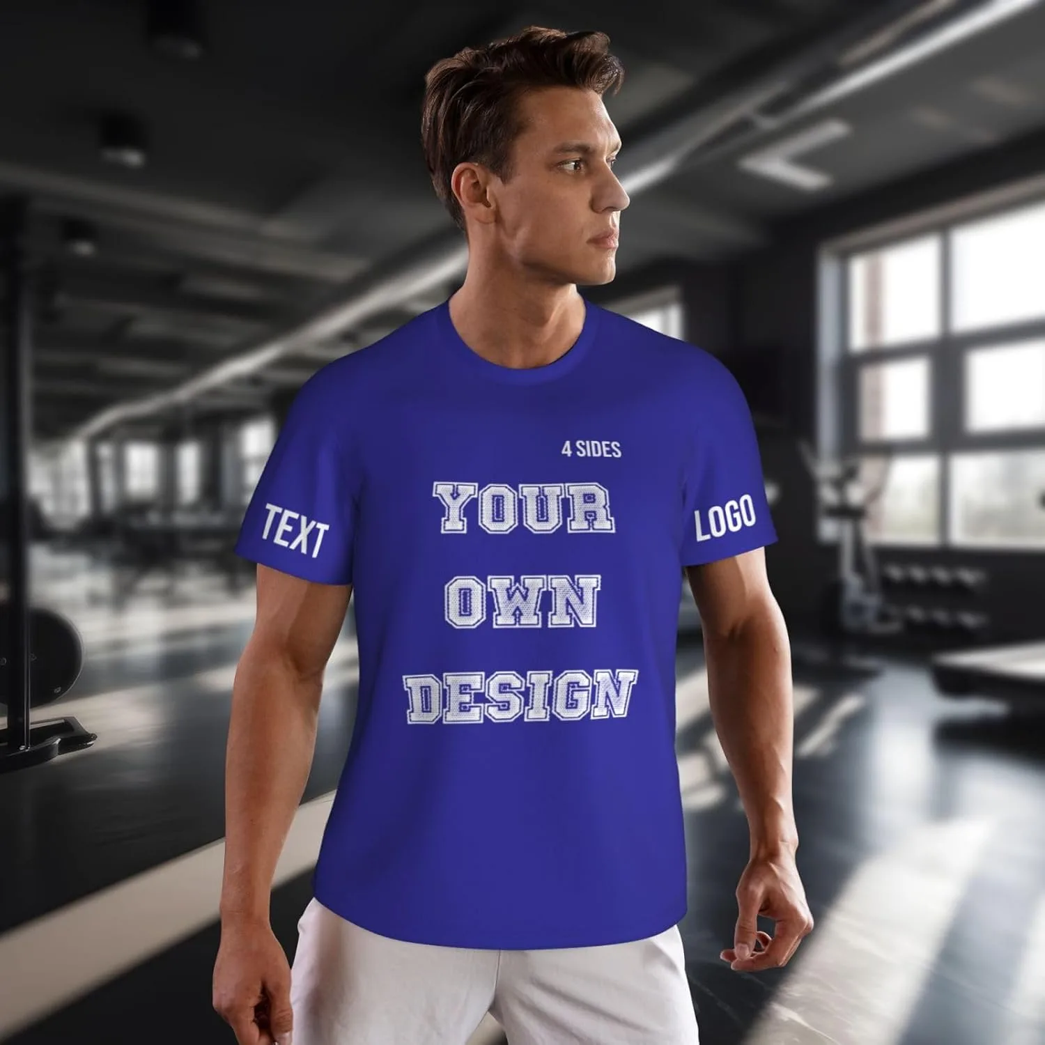 Футболка Custom с принтом на 4 сторонах, мужская, с логотипом — фото 2