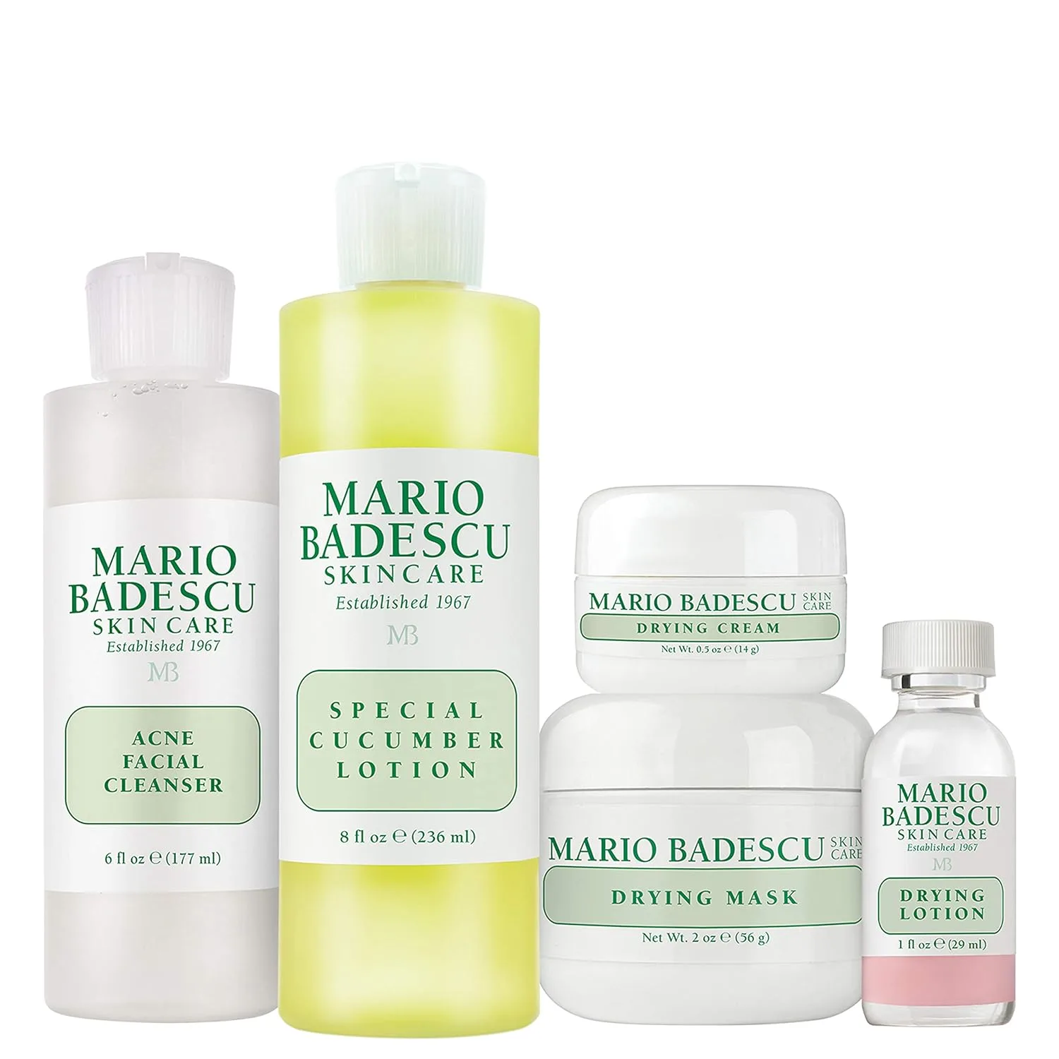 Набор для ухода за кожей лица Mario Badescu Acne Starter/Control/Repair для всех типов высыпаний | Идеально подходит для комбинированной или жирной кожи лица, обеспечивая здоровый и чистый цвет лица. Набор из 4 штук