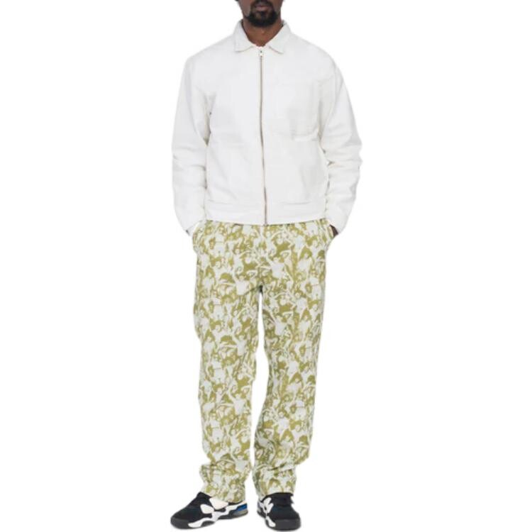 Штаны из хлопка с графическим принтом Stüssy Stussy, зеленый — фото 4