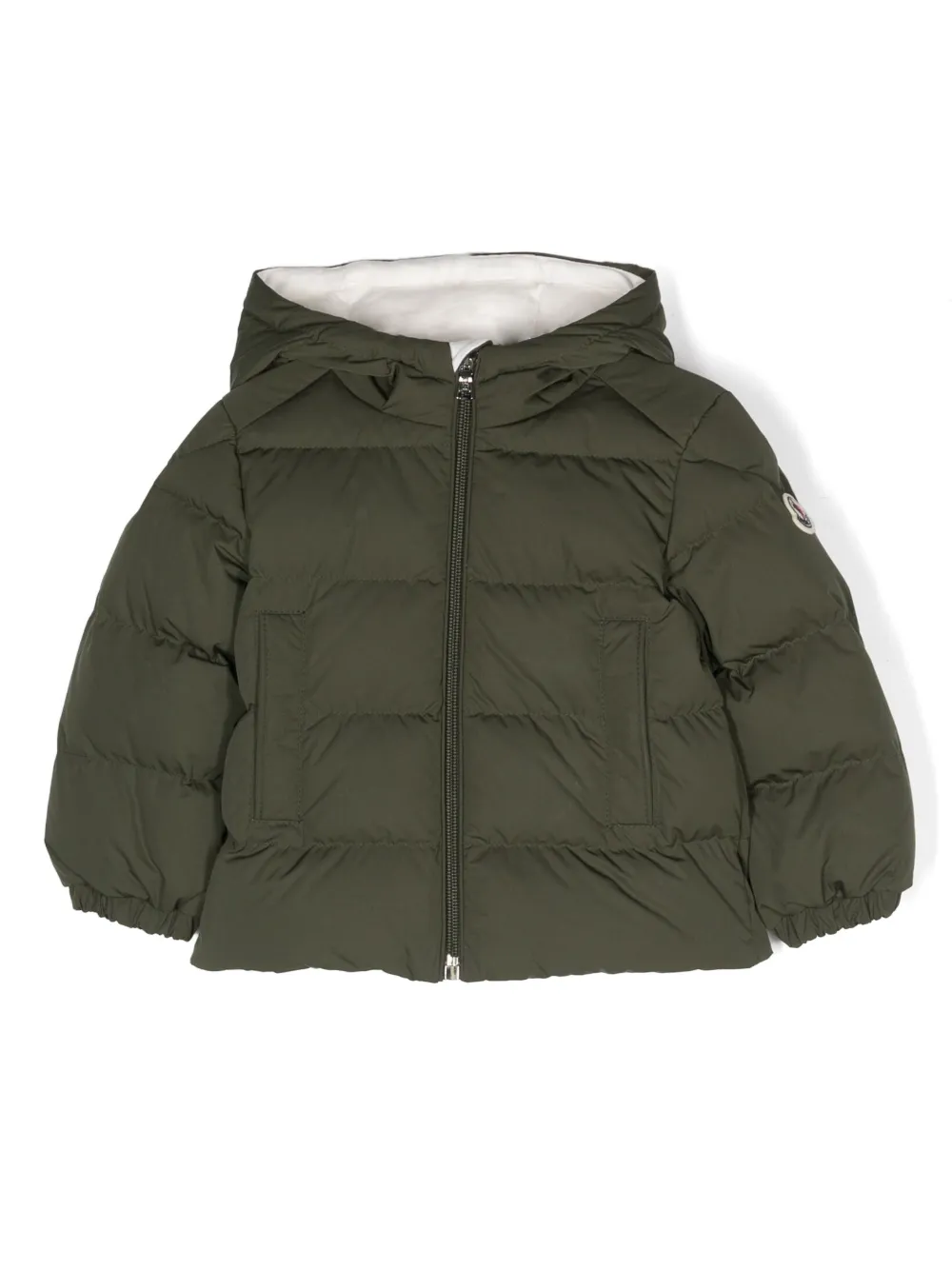 

Пуховик с нашивкой-логотипом Moncler Enfant, зеленый