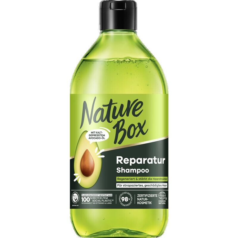 

Восстанавливающий шампунь с маслом авокадо Nature Box, 385 ml
