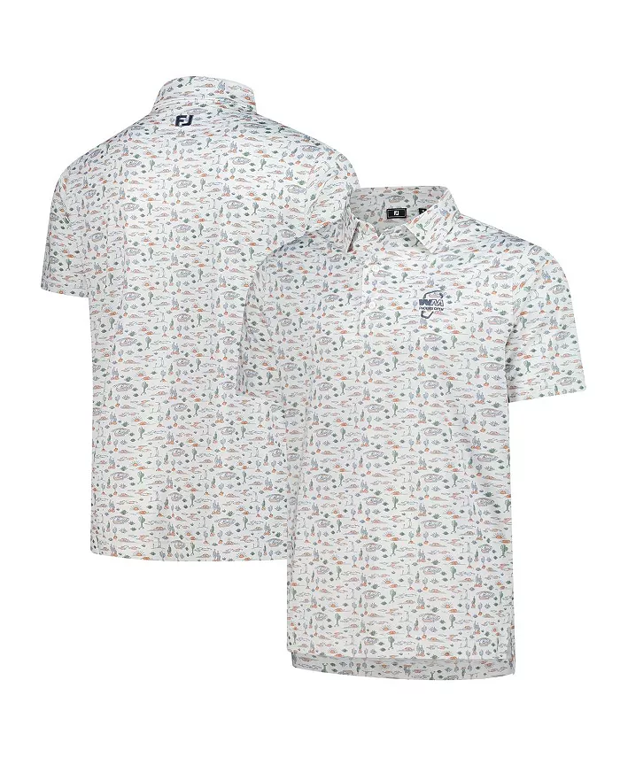 

Мужская белая поло Wm Phoenix Open Prodry с принтом по всей поверхности FootJoy