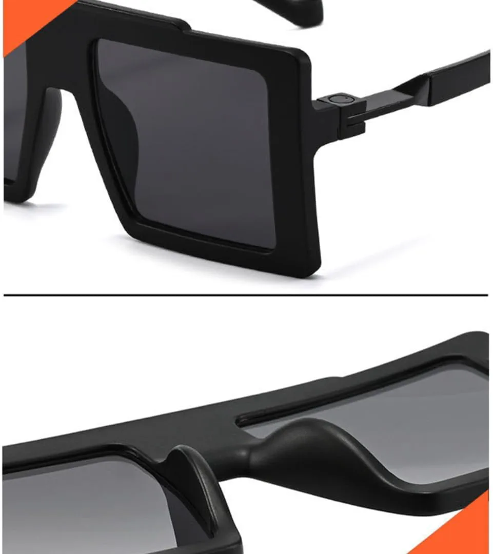 

Модные солнцезащитные очки большого размера для женщин, защита от УФ-излучения UV400, прозрачная градиентная оправа для мужчин TKKTLLT, Black Green Pattern