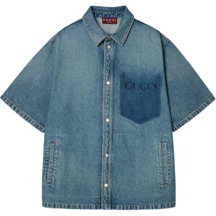 

Рубашка мужская синяя Gucci, синий