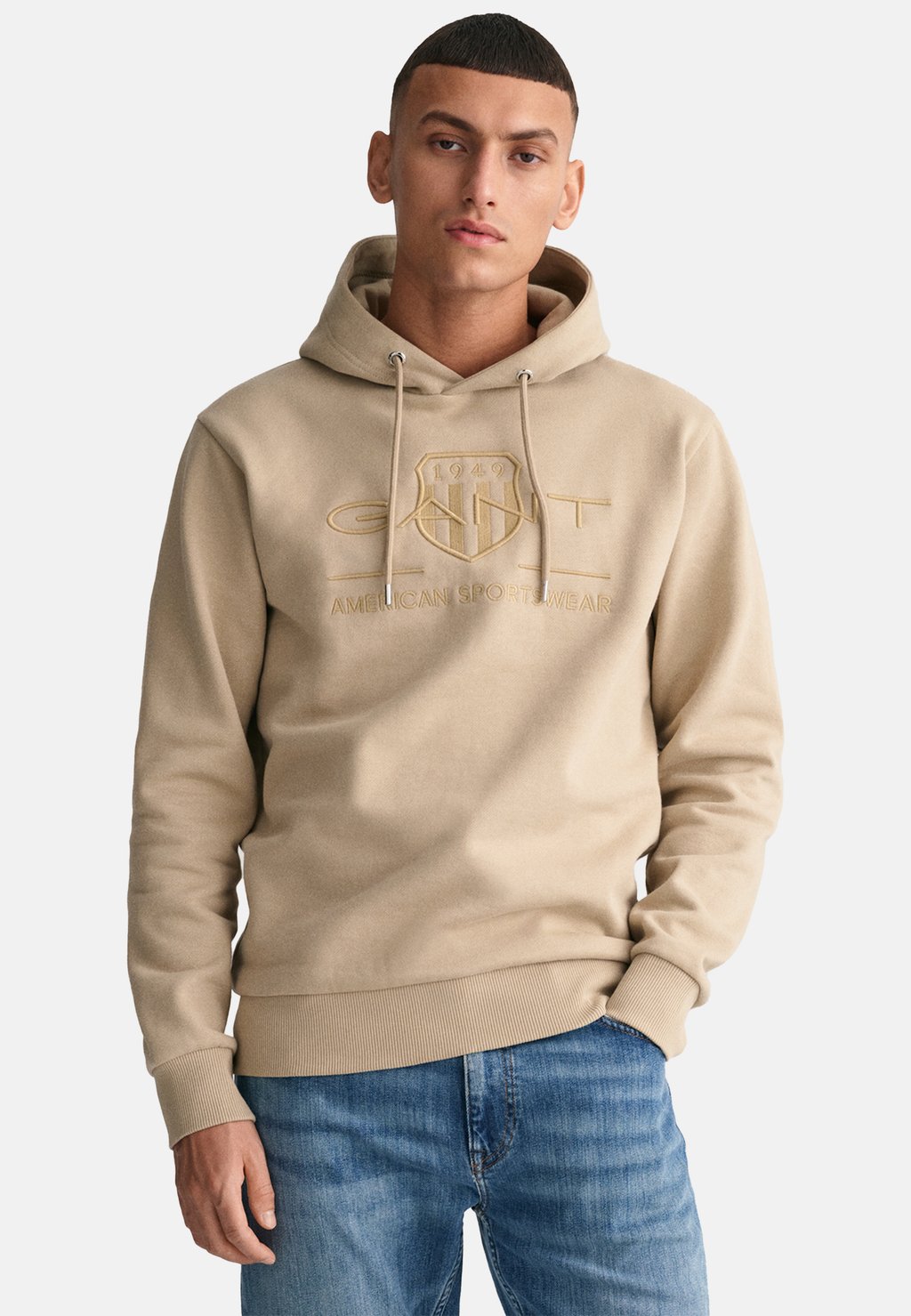 

Толстовка TONAL SHIELD HOODIE GANT, цвет concrete beige