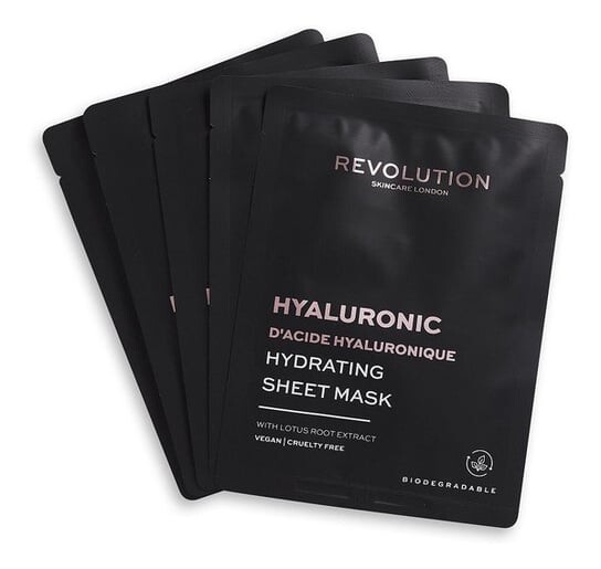 

Увлажняющая тканевая маска Skincare hyaluronic acid, Увлажняющая тканевая маска с гиалуроновой кислотой, 5 шт. Revolution