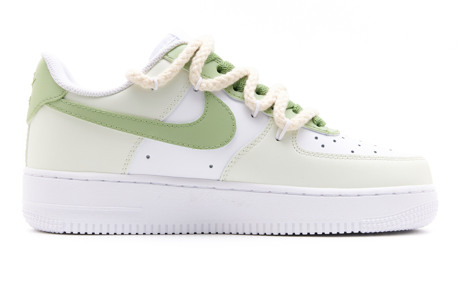 Nike Air Force 1 LE Anti Kick And Abrasion Resistant низкие детские скейтборд кроссовки light green для подростков — фото 3