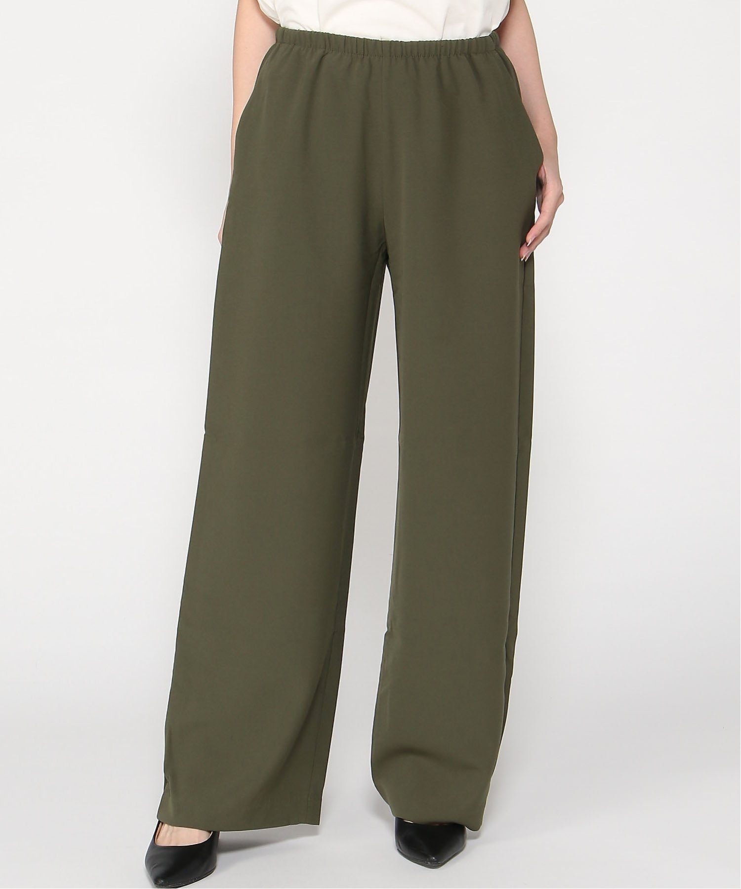 (W) Удобные широкие брюки GAP, BLACK_MOSS