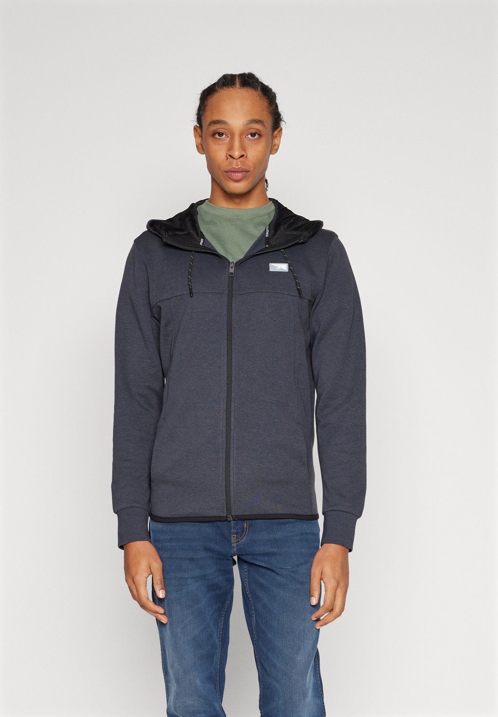 

Толстовка на молнии Jcoair Zip Hood Jack & Jones, цвет dark navy detail:melange