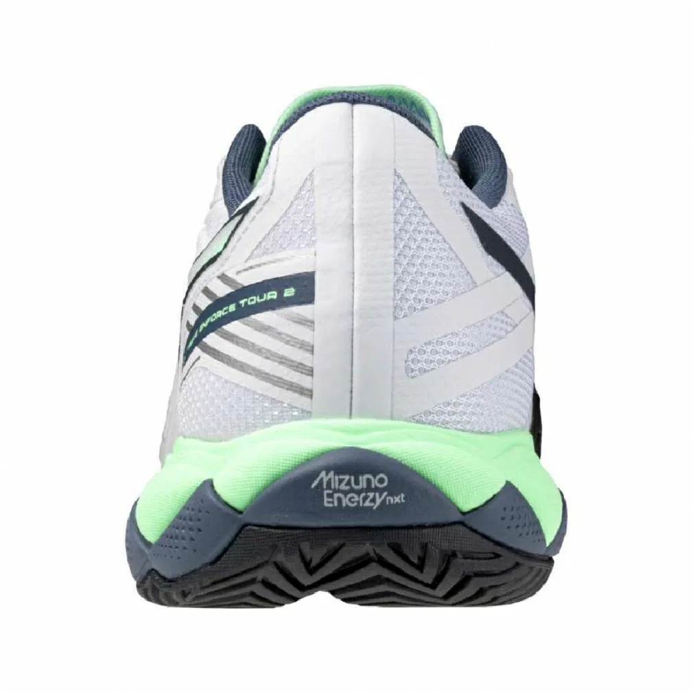 Теннисные кроссовки «Wave Enforce Tour 2 AC» от Mizuno, White X Emerald Green — фото 4