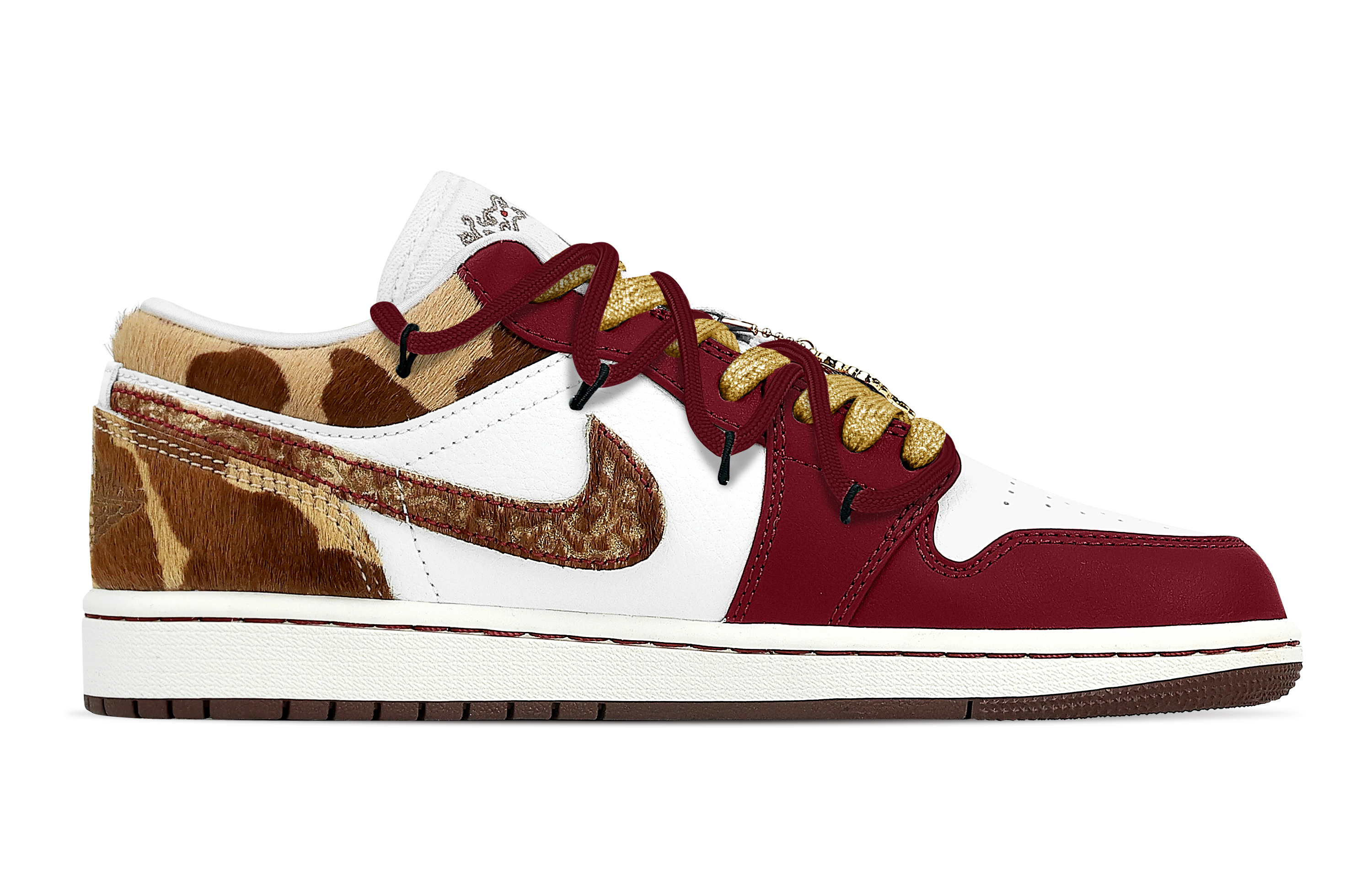 Jordan Кроссовки Air 1 Vintage мужские низкие Gold/White/Brown — фото 4