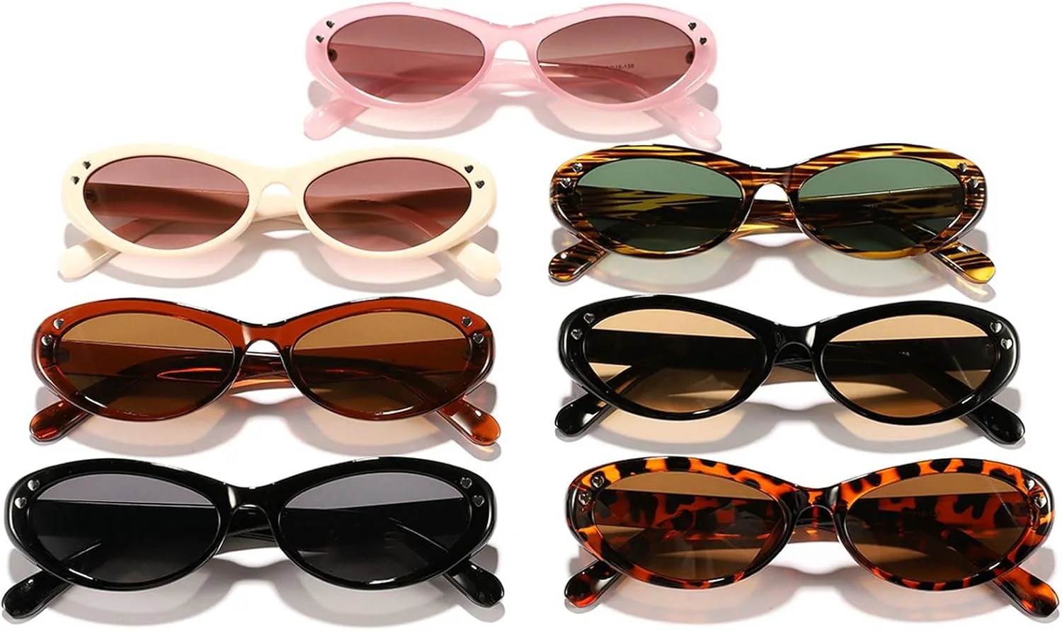 

Ретро-солнцезащитные очки овальной формы для женщин, стильные очки «кошачий глаз» в стиле 90-х, легкие, модные, с защитой от УФ-излучения mincl, Beige Brown