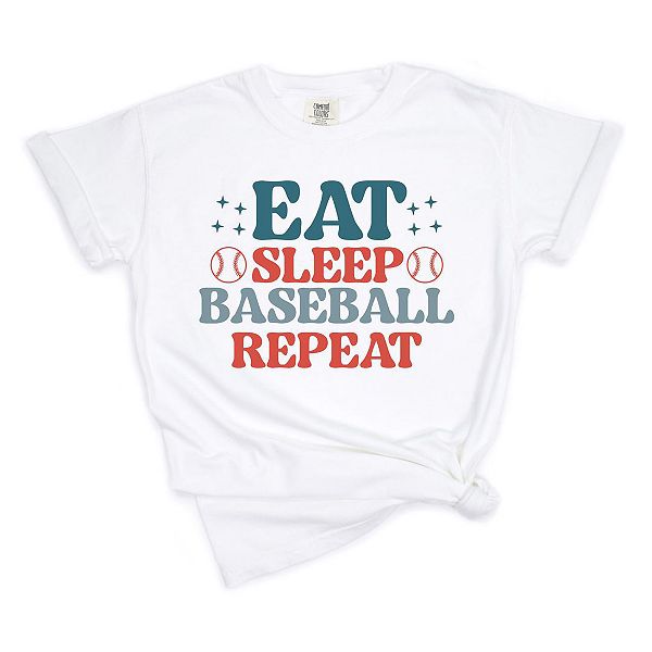 

Футболка Eat sleep baseball repeat colorful garment dyed Simply Sage Market, White, Белый, Футболка Eat sleep baseball repeat colorful garment dyed Simply Sage Market, White