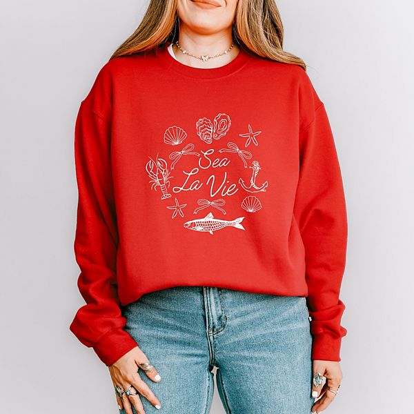 

Sea la vie коллаж - женский графический свитшот Simply Sage Market, Red, Зеленый, Sea la vie коллаж - женский графический свитшот Simply Sage Market, Red