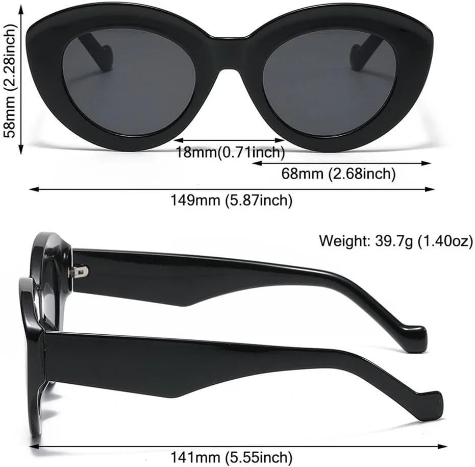 

Ретро-солнцезащитные очки в толстой оправе большого размера для женщин. Стильные солнцезащитные очки в ретро-стиле овальной формы UJNHGQ, Grey Stripe-grey