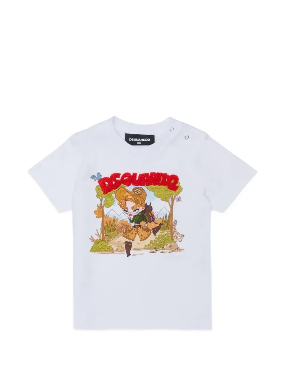 Футболка с принтом и логотипом DSQUARED2 KIDS, белый